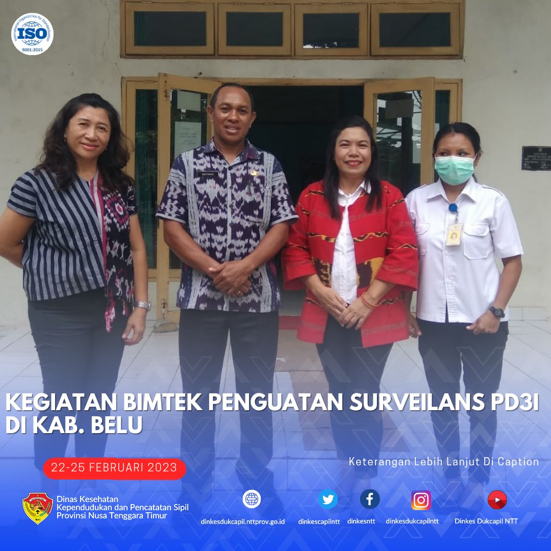 dinkesntt's tweet photo. Kegiatan Bimtek Penguatan Surveilans PD3I di Kab. Belu tanggal 22 sd 25 Feb. 2023 oleh ibu Damiana V. Djahari, SKM, M.Kes dan ibu Jasintha Ivony G. W. Ngongo, SKM, M.Kes.
#dinkesdukcapilntt2023 #p2p #surveilans #Imunisasi #PD3I https://t.co/fYKcWTREmr