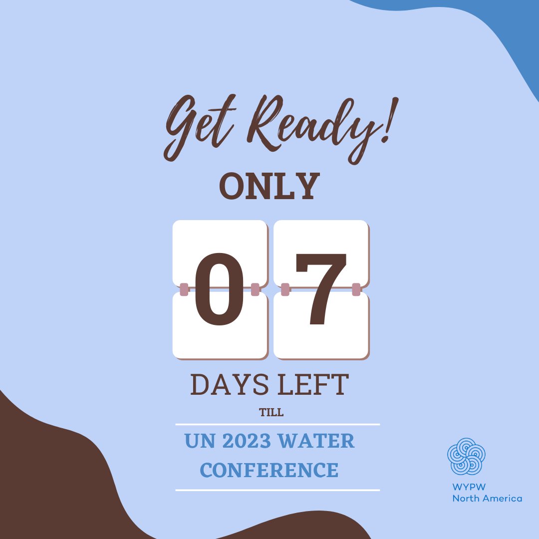 1 week left until the UN 2023 Water Conference. The NAYPW is excited to be sending a strong 12 person Delegation of young water professionals from across North America. Learn more about the NAYPW delegation at naypw.wordpress.com/2023/03/05/int…

#Freshwater #Transboundary #UNWater