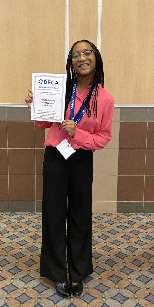 Rockvale DECA (@rockvaledeca) on Twitter photo Congratulations to Samantha Dillard, who placed first in Role play #1, in the Hotel and Lodgjng Management event at DECA State! <a href="/DECAInc/">DECA Inc.</a> <a href="/decatn/">Tennessee DECA</a> <a href="/rockvalecte/">RockvaleCTE</a> #DECATNSCDC #GetTheEdge Congratulations to Samantha Dillard, who placed first in Role play #1, in the Hotel and Lodgjng Management event at DECA State! <a href="/DECAInc/">DECA Inc.</a> <a href="/decatn/">Tennessee DECA</a> <a href="/rockvalecte/">RockvaleCTE</a> #DECATNSCDC #GetTheEdge