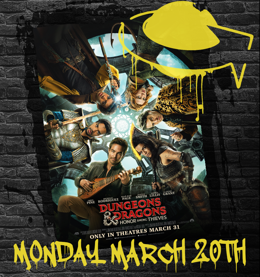 NextGenGamesLA's tweet photo. Join the party! We are banding together with Paramount Pictures  Monday, 3/20 from 7PM - 10PM. There will be giveaway prizes and you could win a chance to attend the #DnDMovie Premiere on Sunday, March 26 at 6:30 PM. https://t.co/18IFNGIgMm