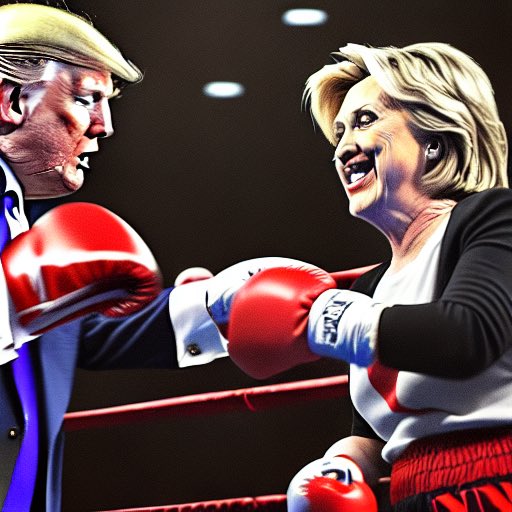 hellworldai's tweet photo. Trump v Clinton: boxing buddies https://t.co/TYMsV5NaeF