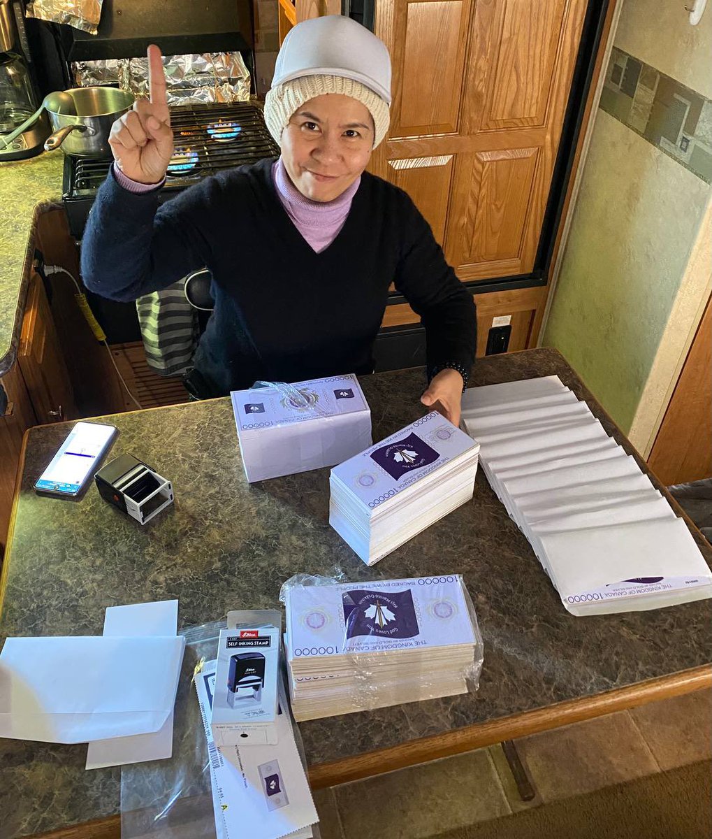 CALoyaltyMoney's tweet photo. March 4, 2023

HRM Queen Romana Didulo Commander-in-Chief and Queen of the Kingdom of Canada continues her work on Loyalty Money, for the We The People  of the Kingdom of Canada 👑☝️🤗💫 https://t.co/20vutSbUl5