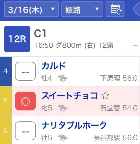 💋スイートチョコは9着

スタートで出遅れて、後方から上がって巻き返すと、内に切れ込み3番手まで追い上げる
が、序盤のロスが響いたか、直線で最後まで伸びきれずに着外となる  