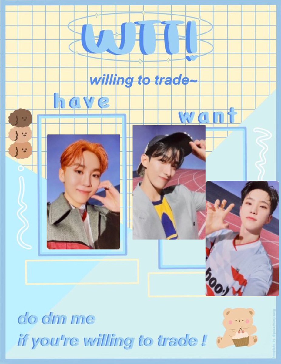 hobislovebug's tweet photo. Looking to trade for the rest of BSS!
Have and wants are in the picture
Photo 1 ✅✅ I have Hoshi x2
Photo 2 ✅✅ I have Seungkwan x2
Trading within the US
#wttseventeenusa #seventeentrade #wttsvtusa #wttsvtphotocard #wttsvt #wtt #BSS https://t.co/YADeGXCSI0