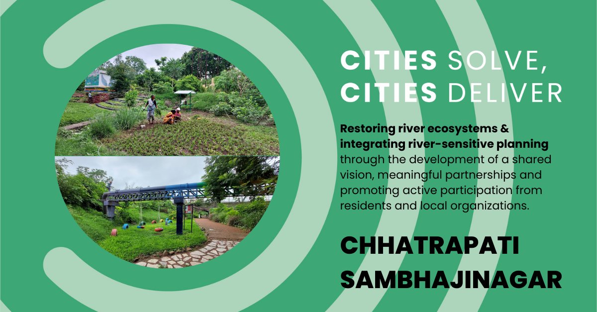 RCitiesNetwork's tweet photo. Chhatrapati Sambhajinagar (formerly Aurangabad) is taking action to protect its river ecosystems &amp; integrate river-sensitive planning in any future development in the city. 𝐇𝐨𝐰? 👇🧵
#CitiesSolveCitiesDeliver https://t.co/QRmRQO6Iaq