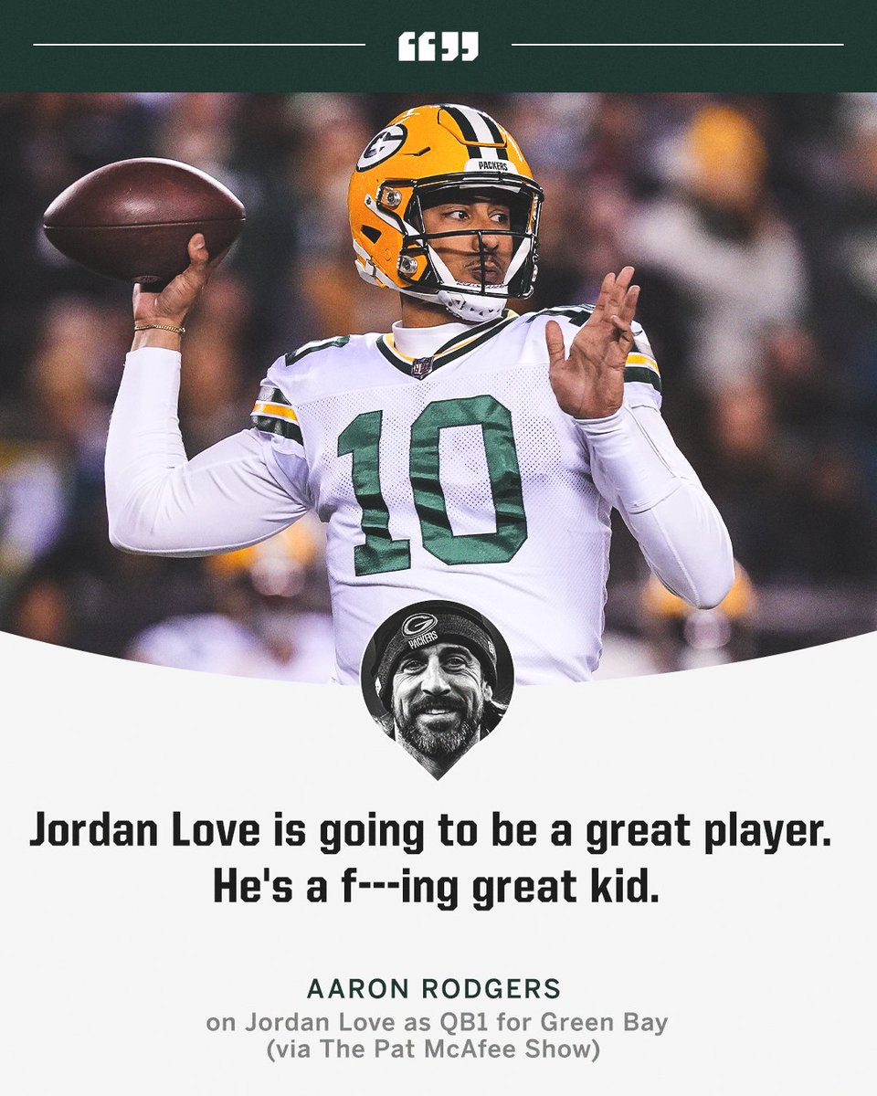 NFL on ESPN on Twitter "Aaron Rodgers has all the faith in Jordan Love 🤝"