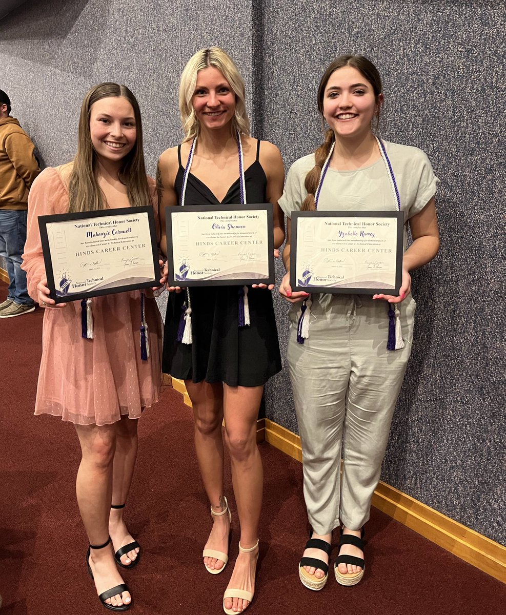 Congratulations to our Seniors <a href="/kenzie_cornwell/">makenzie cornwell</a>, <a href="/RameyYzabelle/">Yzabelle Ramey</a> &amp; <a href="/_olivia_shannon/">olivia shannon</a> on your induction to National Technical Honor Society!  You all clean up nicely coming from the softball field!