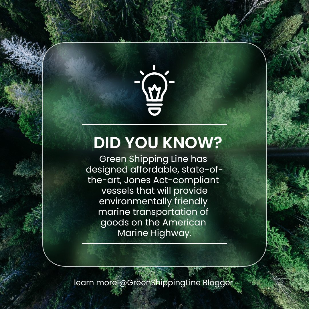 See below for our last “Did you know!?” in the series. :)

#transportation #GreenShippingLine #GSL #AmericanMaritimeHwy #GreenFleet #CreateJobs #LimitlessBenefits #PursuetheFuture #AlleviateGridlock #ReducePollution #GSLBlog #Blogger #ReadMore #Read #Sustainability #Facts