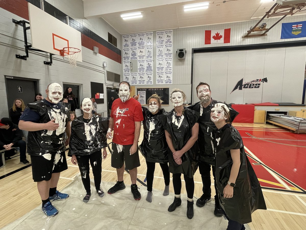 We celebrate Pi Week <a href="/EckvilleHigh/">Eckville Jr/Sr High</a>! Got pied in the face yesterday to raise money for earthquake relief in Türkiye and Syria. I think there might still be whipped cream in my hair.