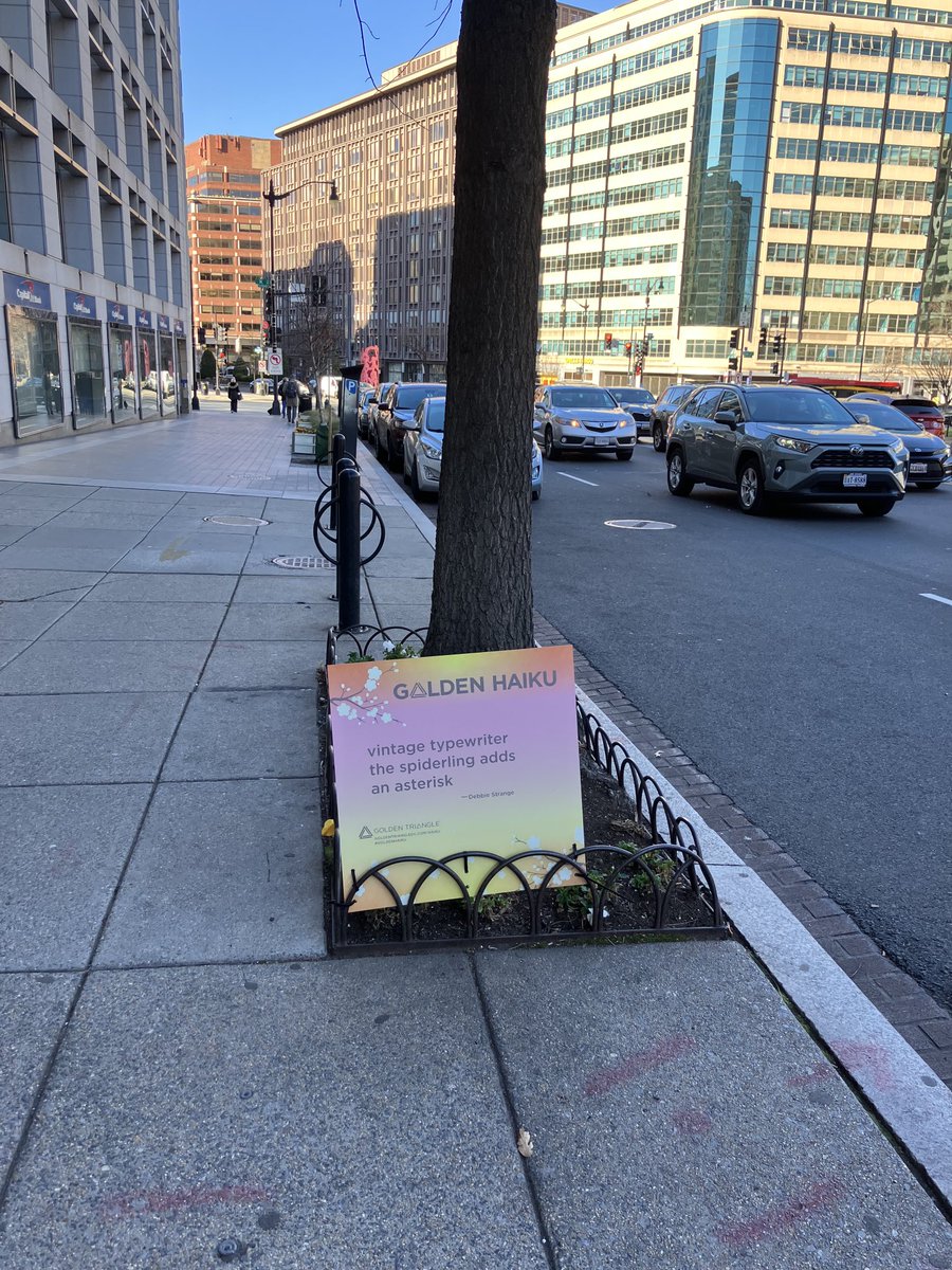 ⁩ Nice haiku ⁦<a href="/Debbie_Strange/">Debbie Strange archive of selected published©️work</a>! Glad you submitted it to the ⁦<a href="/GoldenTriDC/">Golden Triangle BID</a>⁩ haiku contest and it is now on a sign downtown.
