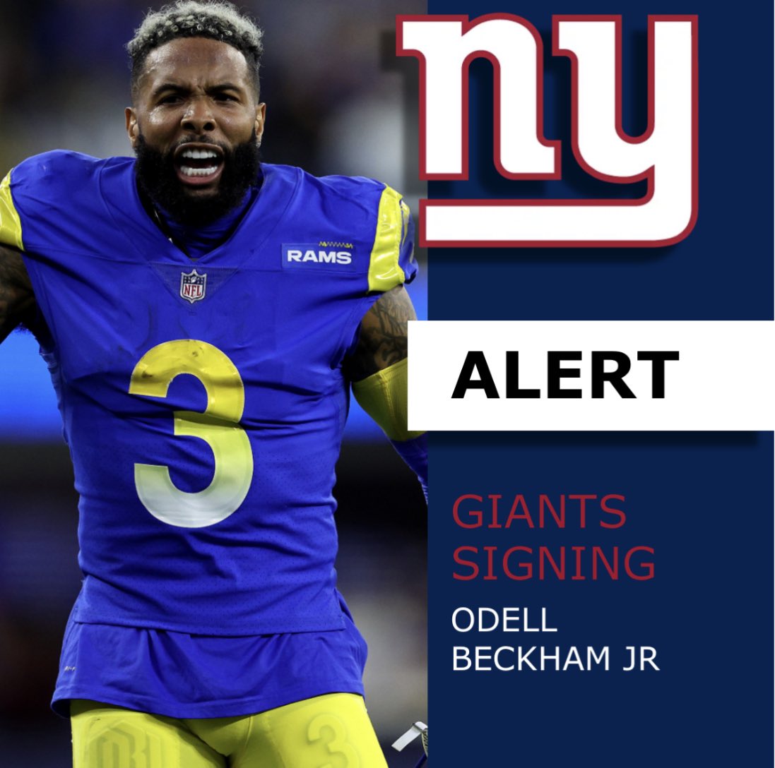 CharlesJNews's tweet photo. The Giants are signing WR Odell Beckham Jr to a three-year deal worth up to $45M. (via @RapSheet ) https://t.co/vwGQ4JuDsw