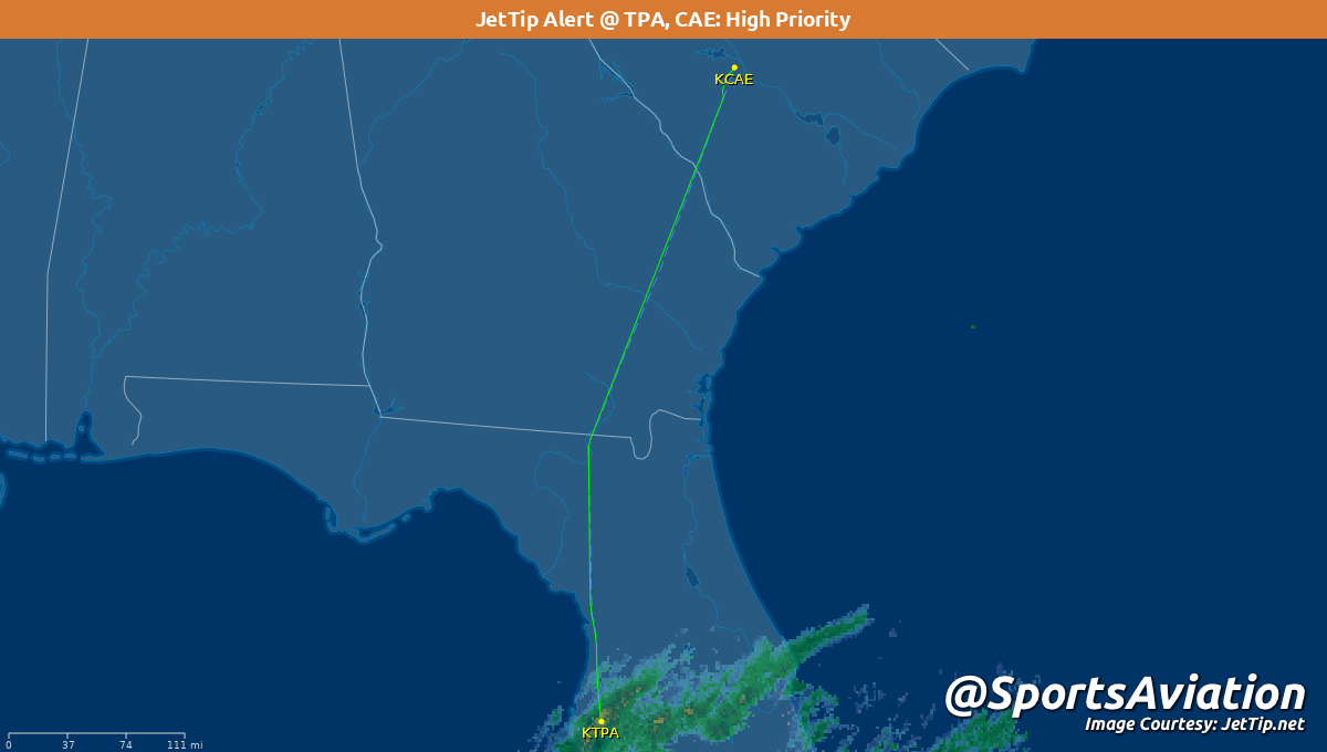 SportsAviation's tweet photo. 🏀 South Florida Bulls (@USFWBB) #US2F #HornsUp
🆚 Marquette Golden Eagles #muwbb #MarchMadness #NCAAWBB
‼️ Rare @JetTipNet arrival alert @iFlyCAE 
✈️ HWA3074 | B737
🛫 TPA - 10:36 am ET
🛬 CAE - 11:35 am ET
📡 Tracking: https://t.co/H5XCjECTkh https://t.co/VJcsOf5XdK