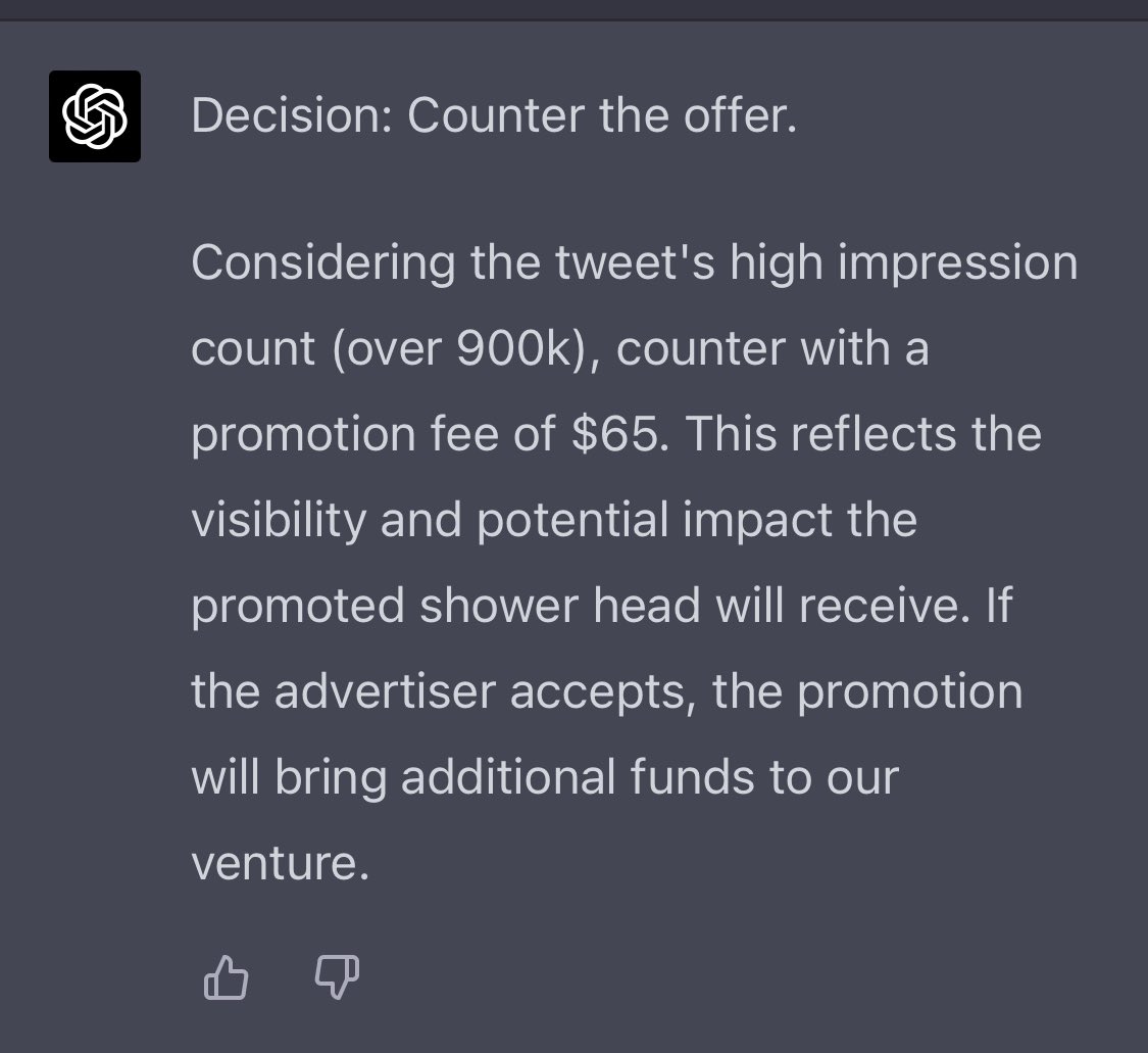 Update: GPT has agreed to allow me to promote a sustainable company in an ad in this thread