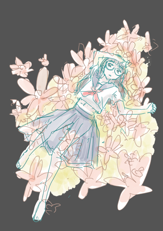 「でも、いいのかな。ここには花があるし #今日の絵練 」|小島アジコのイラスト