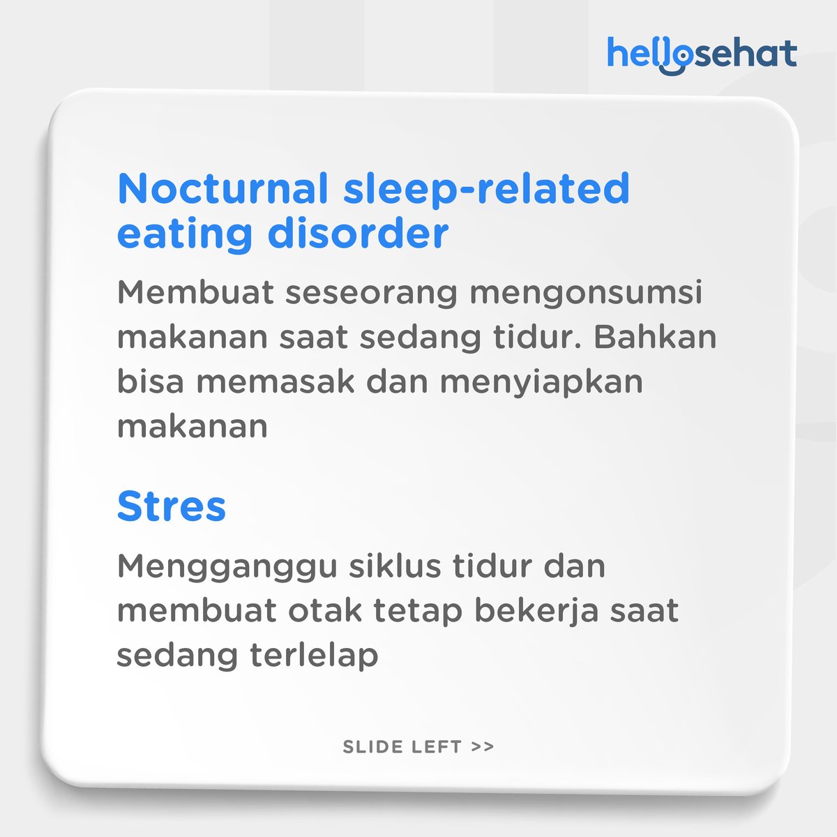 HelloSehat's tweet photo. Banyak orang yang menganggap sepele mengigau. Padahal, kondisi ini bisa jadi tanda masalah kesehatan tertentu.

Apa saja sih penyebab orang mengigau?

#HelloSehat https://t.co/XDaMUhBtSx