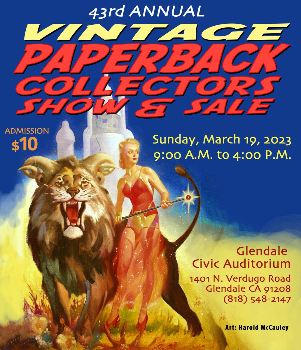 Come visit us this Sunday March 19th at the LA Vintage Paperback Collectors Show in #Glendale, CA! It is always a lot of fun. We are in booth 70 and 71.
#LAVintagePaperbackShow #vintagepaperbacks