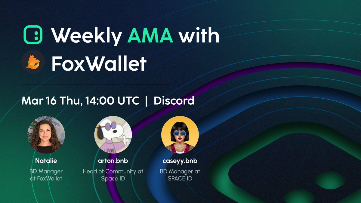 SPACEID's tweet photo. Let’s welcome @FoxWallet to this week’s Integration Partner AMA on Discord! We’ll be discussing everything about this partnership, the future, &amp; more.

Tune in &amp; have a chance to share 200 $USDT prize pool.

Event: https://t.co/lX4ei3kLvZ
Time: 3/16 2PM UTC https://t.co/ORXDSI8Vr6