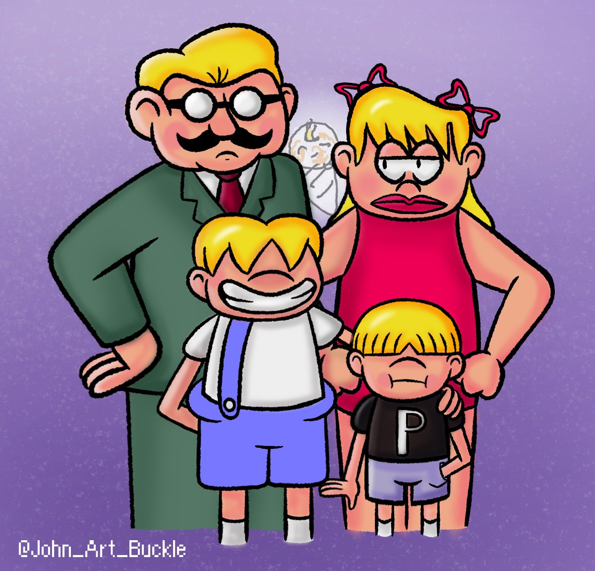 John_Art_Buckle's tweet photo. The March of Minch 2023 Day: 15, "Family"
#MarchOfMinch #PorkyMinch #EarthBound #MOTHER #AloysiusMinch #LardnaMinch #PickyMinch #PercyMinch https://t.co/Ays0sM97mK