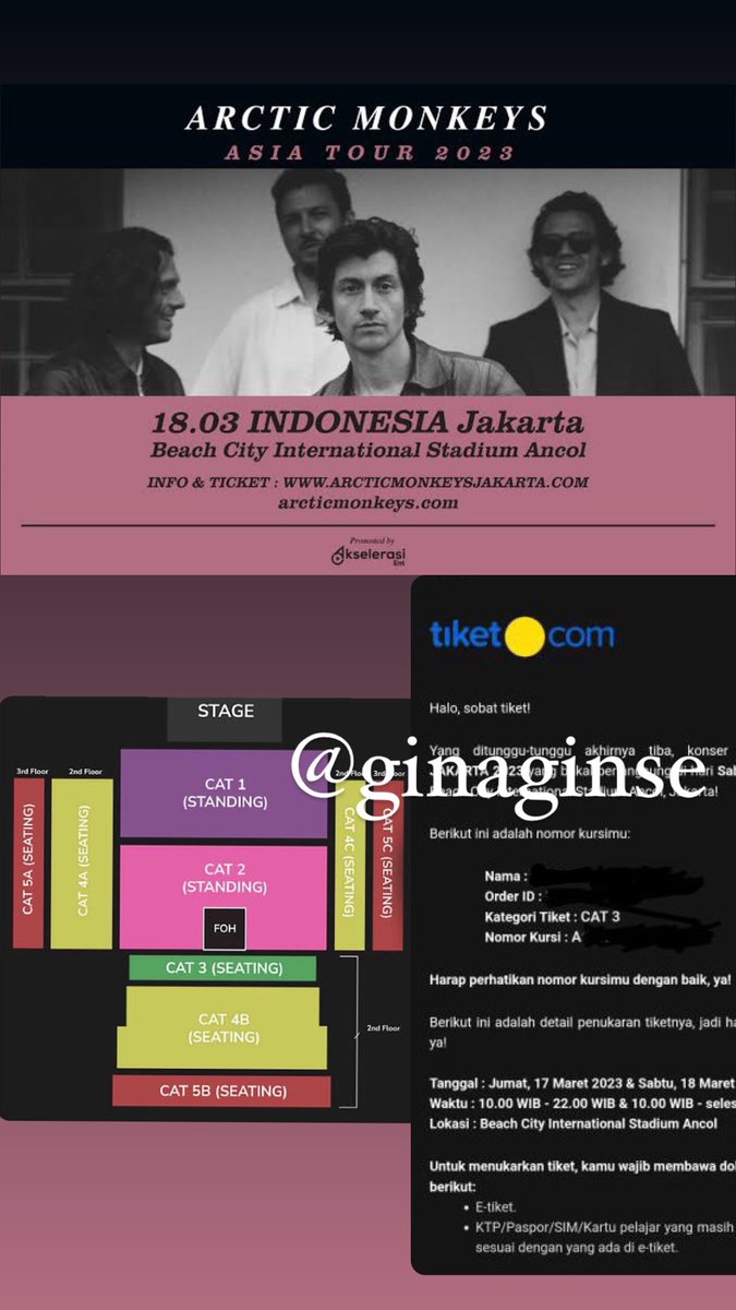 ginaginse's tweet photo. WTS tiket konser arctic monkeys in jakarta 2023
- available 1 tiket cat 3 (seating)
Yang berminat bisa lgsg dm yaa. Thankuuu
#ArcticMonkeysJakarta #WTS #ArcticMonkeys https://t.co/FBygFaD9yt