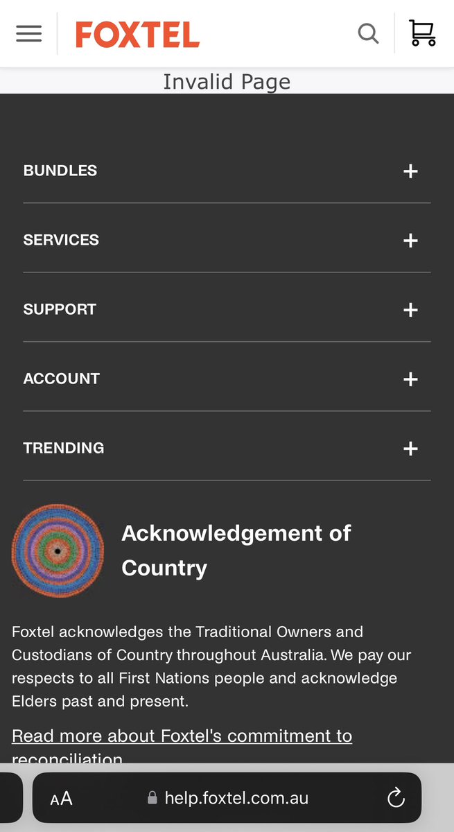 davmojo's tweet photo. @FOXTEL_Help I’m getting this error when i navigate to the returns page https://t.co/8yqtHG5uk1