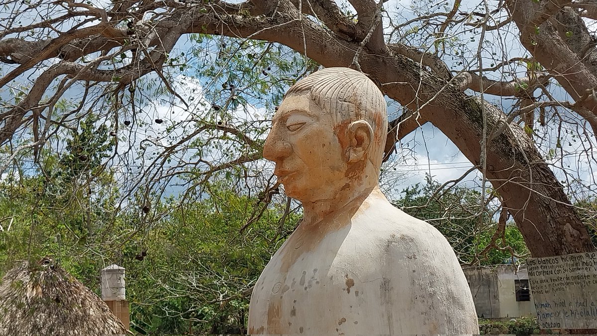 fatimatecpool's tweet photo. Busto de Jacinto #Canek, lider indigena que en 1761 incitó a los indigenas a revelarse contra los españoles, allá en Kisteil. Después de muchos años regresé a este lugar el cual me trajo mucha nostalgia. 
#PueblosMayas #Cisteil https://t.co/UTH90L7faa