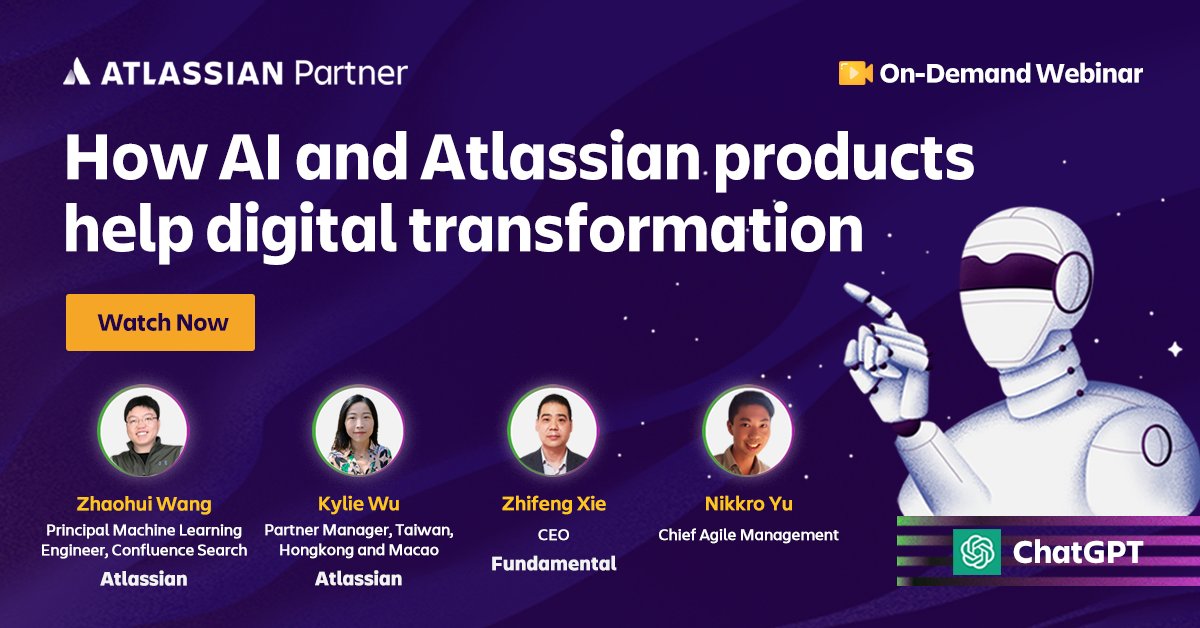 Atlassian_APAC's tweet photo. [On-Demand Webinar] Watch our exciting webinar on the latest trends in AI and how they will impact the way we work and live in the future! Don't miss this opportunity to learn from the best and discover the power of AI! 

Watch it here: https://t.co/ROCv33BmxP https://t.co/E1qkd5N9fN