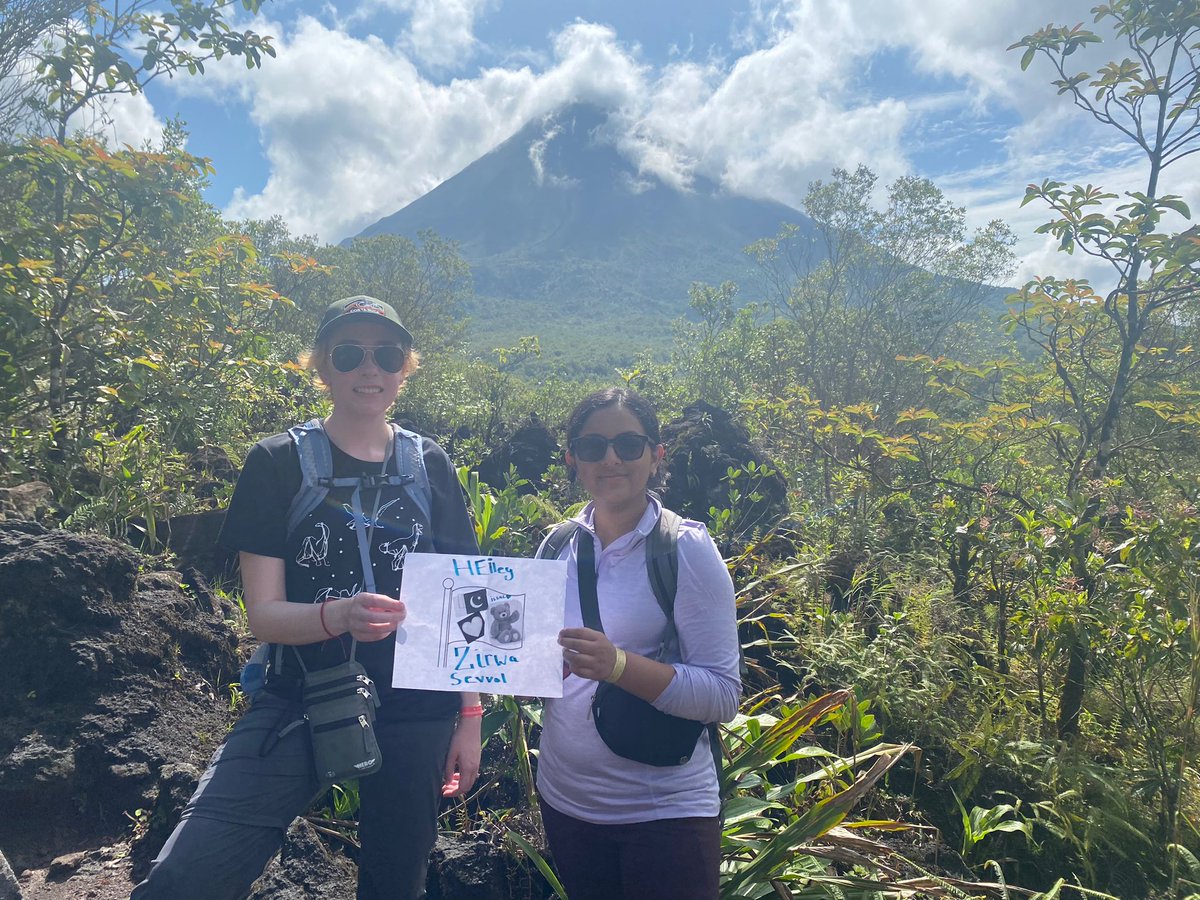 RutgersEOAS's tweet photo. Mrs Villatoro’s 7th grade ENL class from @is72_poroccolaurie_official designed today’s flags. Pictures were taken along the hiking trails of the @arenal1968cr  This path goes up and over the lava flows from the devastating 1968 eruption of Arenal Volcano. https://t.co/QxuXBAiQiI