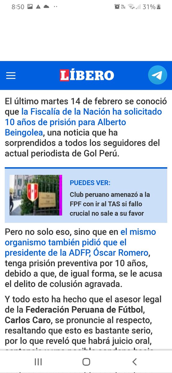 rpolack1's tweet photo. Sres. de Libero, es absurdo, que la fiscalía de la nación haya pedido 10 años de prisión preventiva para el pdte. de la ADFP, O. Romero, de acuerdo a vuestra versión. Según el codigo procesal Penal (art. 272), el  tiempo de prisión preventiva es de 9 meses (18 meses plazo límite) https://t.co/pNReMLzfZ9