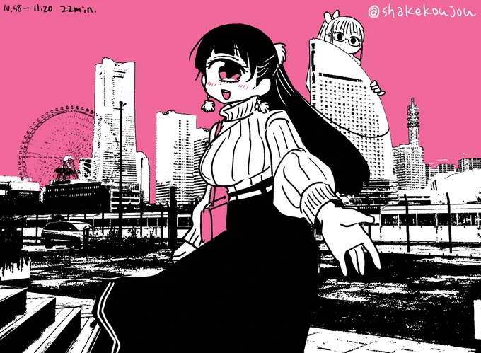 おはようございめゃす。 #起きらくがき昨日ヒトミ先生最新話公開されました〜( ^ )横浜みなとみらいをモデルにした街でのデート(?)回です。是非読んでみてください〜!#ヒトミ先生の保健室  
