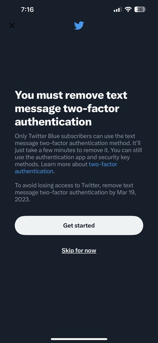 Drew Kaser (@drewkaser) on Twitter photo Hey @Twitter so you’re saying for mine or anyone’s account to be more secured from hackers we have to now subscribe to allow a free basic feature (the text message two-factor authentication) to be still enabled. SMH!!! Hey @Twitter so you’re saying for mine or anyone’s account to be more secured from hackers we have to now subscribe to allow a free basic feature (the text message two-factor authentication) to be still enabled. SMH!!!