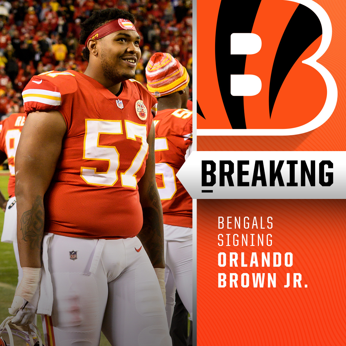 BREAKING: Orlando Brown Jr. finalizing four-year, $64M deal with Bengals. (via @TomPelissero)