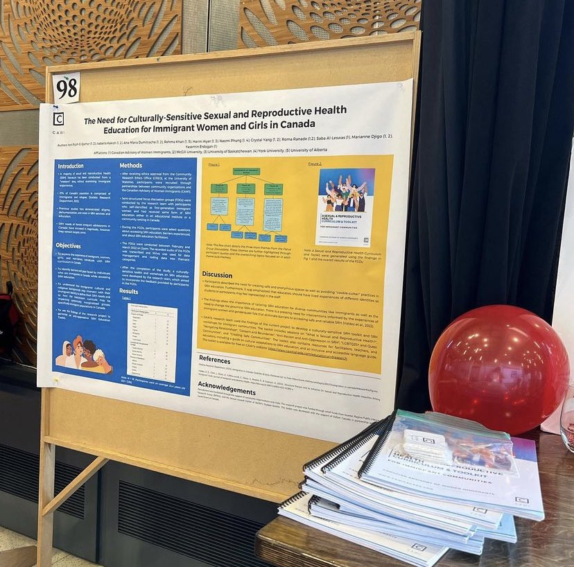 CAWI_CA's tweet photo. Our Sexual &amp; Reproductive Health Campaign Member presented our project on the experiences of immigrant women &amp; girls with the SRH curriculums of Canada &amp; the development of our toolkit at the Science Undergraduate Posted Showcase at McGill! https://t.co/pCWLFxCr5S