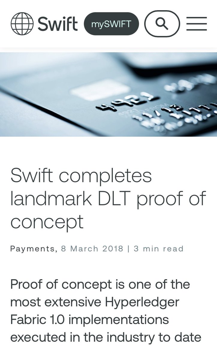 MrManXRP's tweet image. To put the pieces together.  Back in 2018 a PoC with Swift &amp;amp; 34 banks had taken place.  Now it’s 2023 and swift will go live with the use of DLT.
#follow #hyperledger #ibm #xlm #stellar