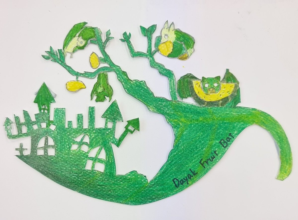 erin_jinks's tweet photo. My student's artwork for the #dayakfruitbat 
#2023mmm #upset https://t.co/LnOfhDheQi