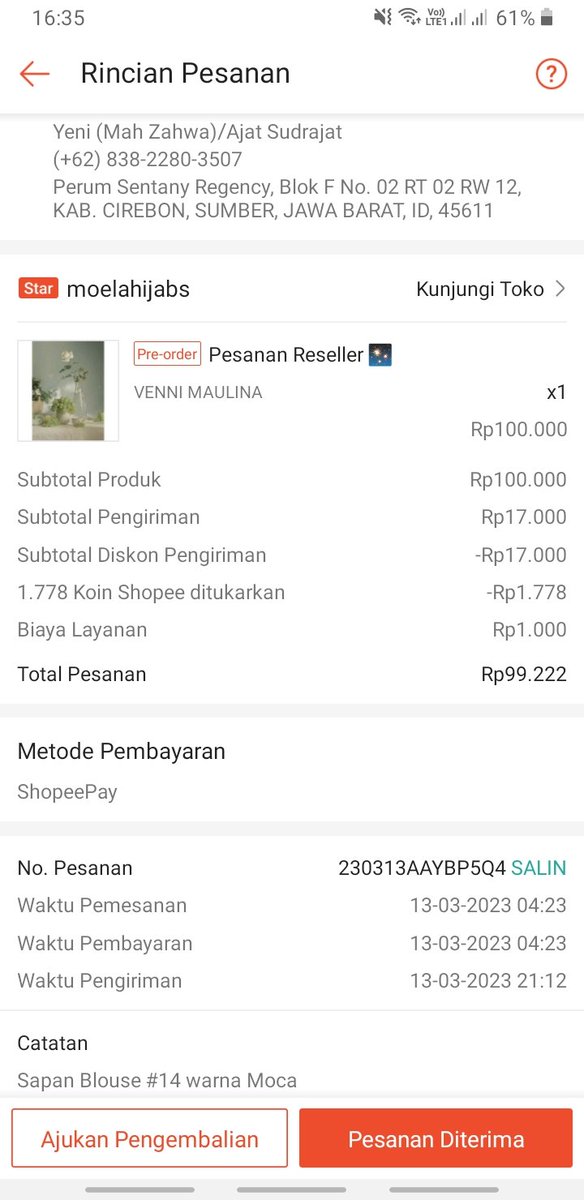vennimau's tweet photo. @jntexpressid Saya mau complain kenapa customer saya dimintai ongkir sama kurir padahal di transaksi shopee (shopeepay) sudah gratis ongkir, di tulisan pengirimannya apun tulisannya NON-COD https://t.co/jXvEaav2HW