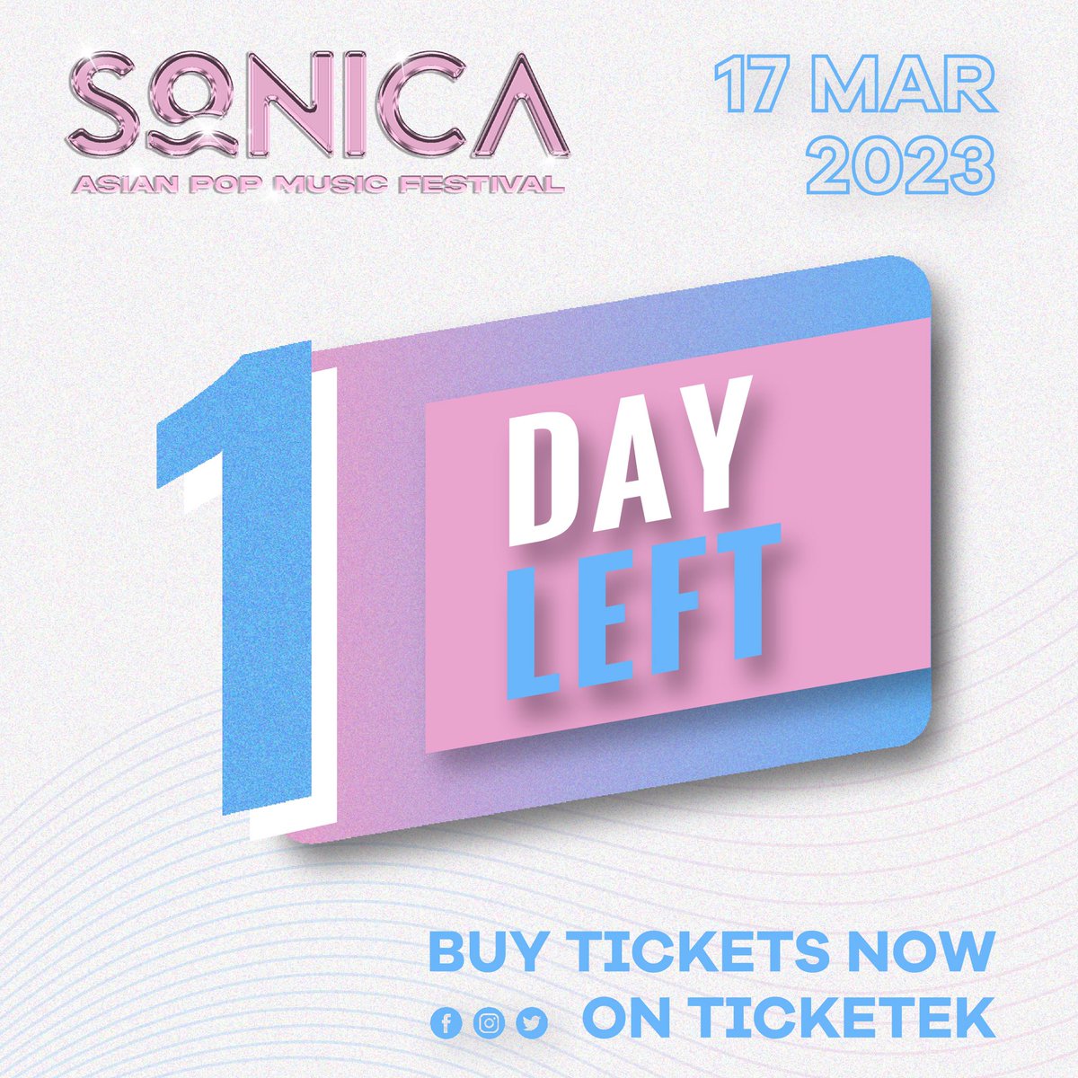 There’s only 1 👏 DAY 👏 LEFT  👏before #SONICA 🔥Our hearts are racing as we picture the HOT performances that'll take place at Sidney Myer Music Bowl 💯

Pssssttttttt grab those tickets on Ticketek  😉

#sonicamusicfestival #melbourneevents #AsianPop #Kpop #MelbourneFestivals