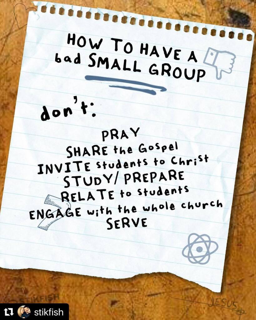 toddasanders's tweet image. Small groups are a vital element in discipleship making &amp;amp; spiritual growth. Are you good at them? Here are some helpful tips! 

・・・

via @stikfish

#resourcewednesday #makingdisciples #transformation #spiritualmaturity #okyouthmin #showmejesus instagr.am/p/Cp1RNTkLMd6/