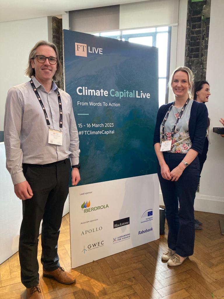 Day two at  #FTClimateCapital for us, with our Head of Comms, Becky, and Net Zero Programme Manager, Chris. Morning all!
