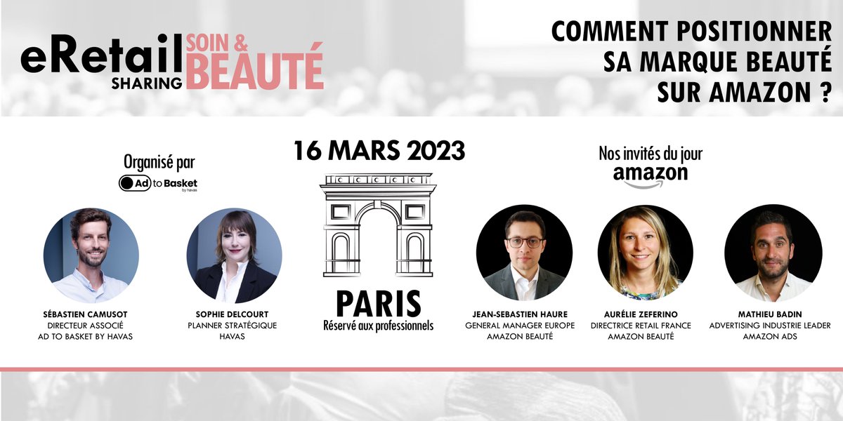 [NOW] Ce matin, à l'Atrium @Vivendi à Paris, <a href="/AdtoBasket/">Ad to Basket by Havas</a> organise la première édition des eRetail Sharing, un évènement consacré aux problématiques #eCommerce des marques de #beauté. Comment positionner sa marque sur un site généraliste comme @Amazon ? On vous dit tout !