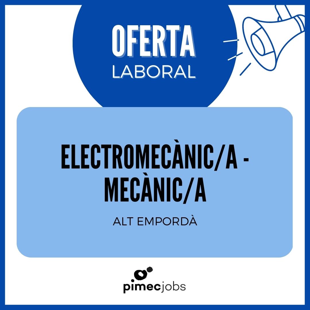 PimecFormacio's tweet image. Des de #PIMECJobs estem buscant els següents perfils de feina...

#KeyAccountManager Junior👉bit.ly/3yFlHfw
#Controller👉bit.ly/3JJHxVy
#ExportManager👉bit.ly/3JH9ttg
Electromecànic/a - #mecànic/a 👉 bit.ly/3ZUNvIQ

#ofertalaboral #Catalunya