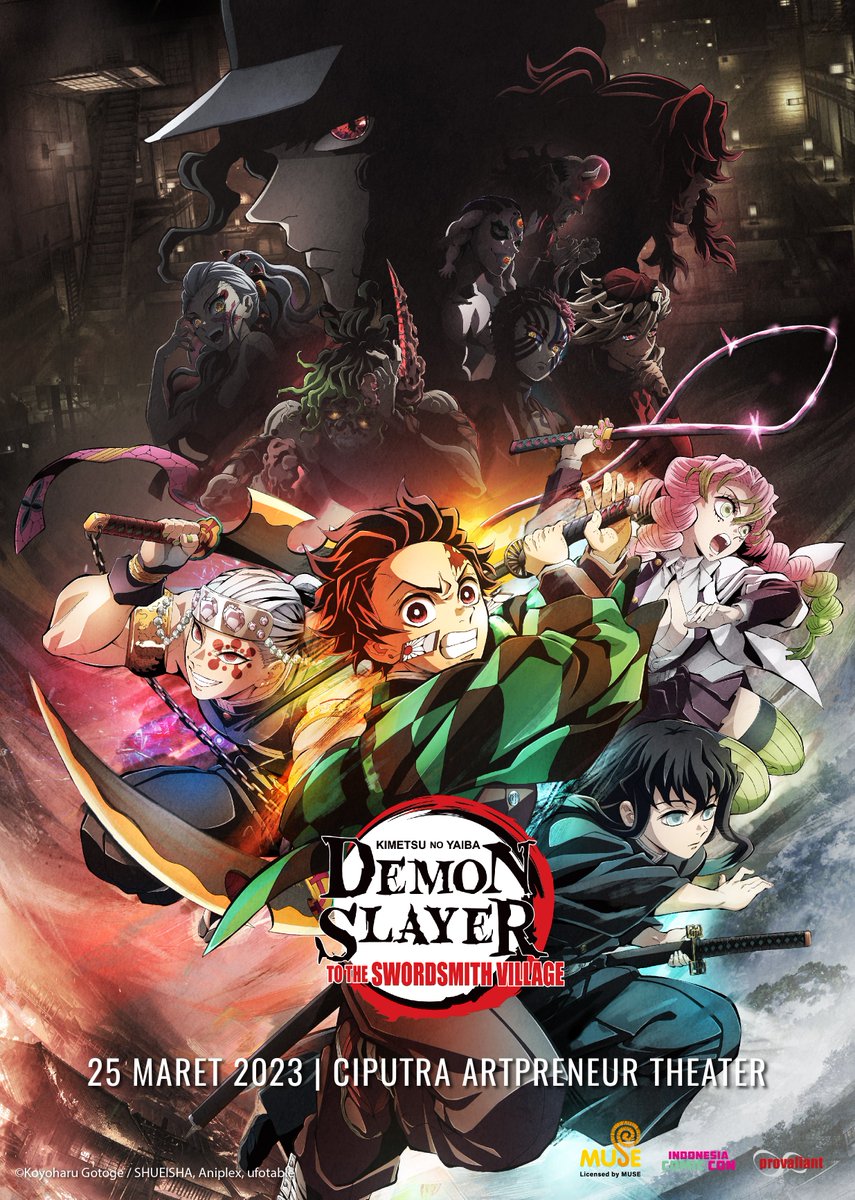 [Demon Slayer: Kimetsu no Yaiba To The Swordsmith Village]
<a href="/muse_indonesia/">Muse Indonesia</a> x @indo_comiccon 

📅25 Maret 2023!
📍 Lokasi: Ciputra Artpreneur Theater, Jakarta
⏰ Jadwal pemutaran: 10:30 - 22:00 WIB

🎟️ Beli tiket hanya di loket.com minggu depan! 🎟️ 

⬇️Info tiket⬇️