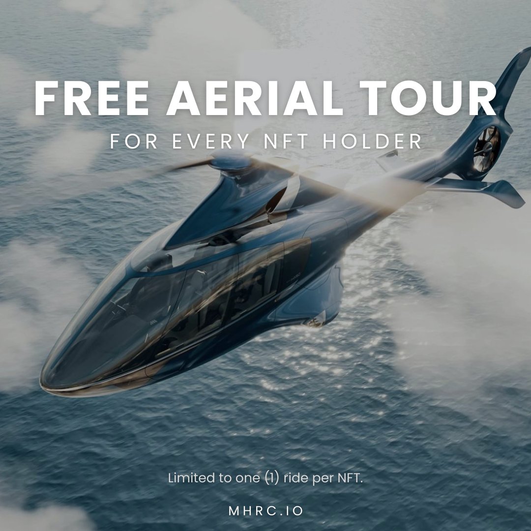 mhrc_nft's tweet photo. Experience the ultimate in luxury travel with Mile High Roller Club's MHRC NFT. Mint now and receive a FREE aerial tour! Don't miss out on this exclusive offer to soar above the clouds and see the world from a whole new perspective. #MHRC #NFT #luxurytravel #aerialtour https://t.co/O5CFO9tKqw