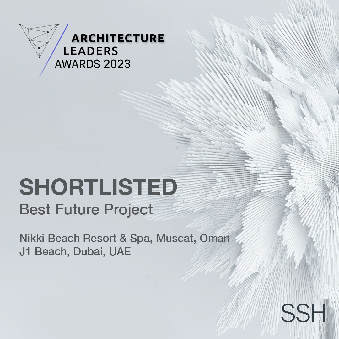 SSHDesign_'s tweet photo. Both SSH-designed projects, the new J1 Beach at La Mer Dubai and Nikki Beach Resort & Spa, Muscat, have been shortlisted for this year's Architecture Leaders Awards in the "Best Future Project" category.
#SSH #SSHDesign #Architecture #Hospitality #ALA2023 #DesignMiddleEast https://t.co/PsVKnLHxRf