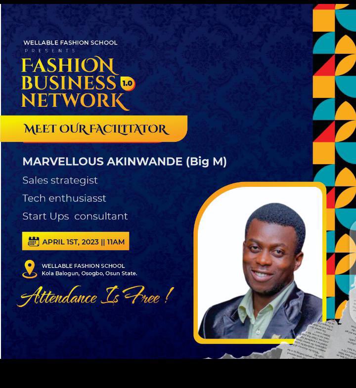 able_school's tweet photo. Hello business friends and bosses,

this is to specially invite you to our first FASHION &amp; BUSINESS NETWORK.
Holding on the 1st of April.
Venue: 29 Sule Adebayo Street,
Kola Balogun.
Osogbo.

@InsideOsogbo  @AdunniOla_ @Osogbostories @Fotospirit_ @Cheyih_Viktah @_deboraho_ https://t.co/znujO48wLC