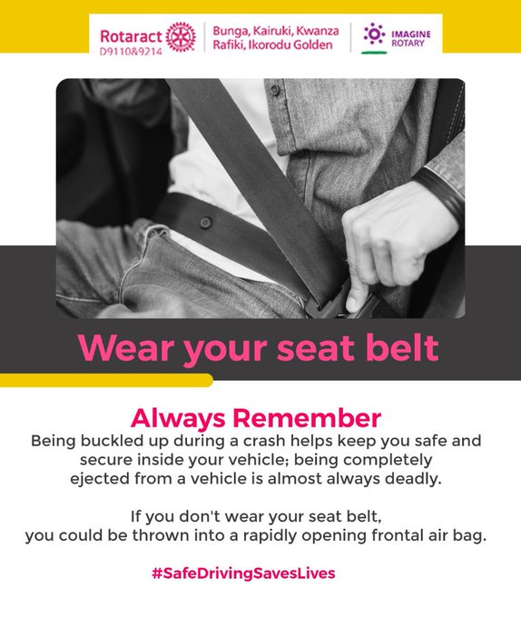 The most important rule is to always strap on a seatbelt when you hit the wheel. #CelebratingPosibilities
#EyesOnTheRoad
#StaySafe 
#RotaractWeek23