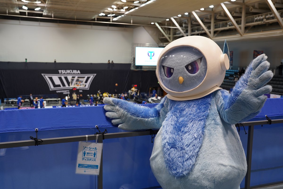TSUKUBALIVE's tweet image. つくばカピオを #FUTUREBLUE で染め上げよう！！

昨年3月 #ホームゲーム の開催は叶いませんでしたが、満員のアリーナで #TSUKUBALIVE のパフォーマンスを行いました✨

会場がその日限りの装飾に包まれ、筑波大応援仕様に生まれ変わる日。

この時以上のアリーナを用意してお待ちしています💓