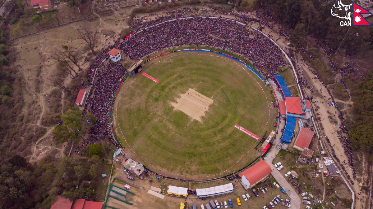 CricketNep's tweet image. Incredible Scene as Thousands of Fans came to witness the Epic Showdown Between Nepal and UAE at TU International Cricket Ground. Check out these Stunning Pictures of a Housefull Crowd Cheering on their Teams!

 #CWCL2 #NEPvUAE #weCAN