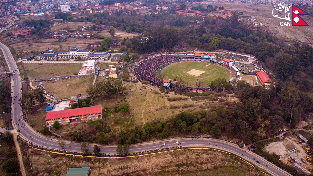 CricketNep's tweet image. Incredible Scene as Thousands of Fans came to witness the Epic Showdown Between Nepal and UAE at TU International Cricket Ground. Check out these Stunning Pictures of a Housefull Crowd Cheering on their Teams!

 #CWCL2 #NEPvUAE #weCAN