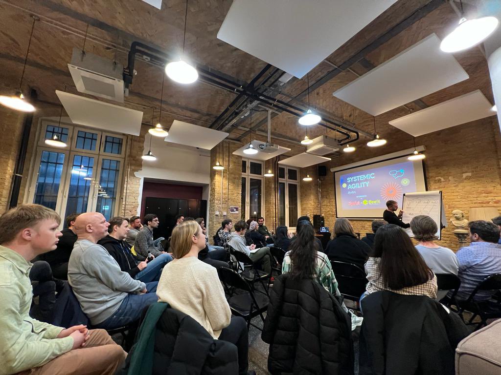 sysart_co's tweet photo. Last night we had an incredible time at our first meetup in Berlin! Our System Artist Yamaç Kaya did an amazing job as the speaker, and we had a fantastic turnout. Thank you to everyone who came out and made it a success!
#SysArt #SystemicAgility #BerlinMeetUp https://t.co/cXTrw9it8K