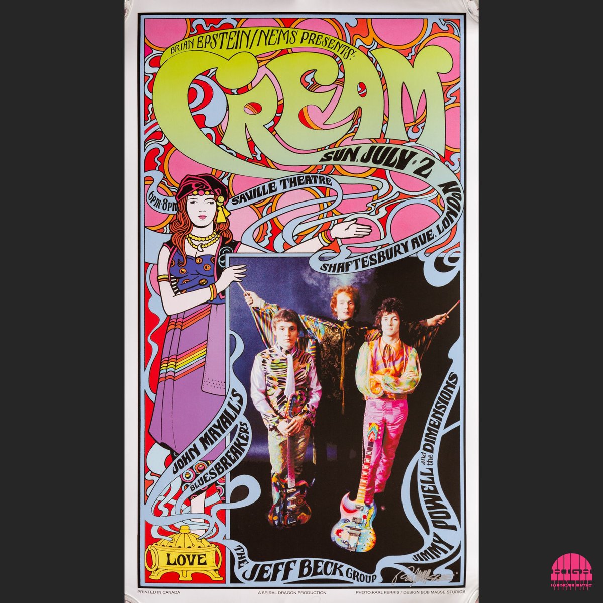 high_meadows's tweet photo. 'Cream' by Bob Masse + Photography by Karl Ferris, 1967.

A modern reissue from Bob Masse Studio, this signed print features headliners Cream with supporting acts, John Mayall's Heartbreakers, The Jeff Beck Group and Jimmy Powell and the Dimensions. https://t.co/V0f5zvNRBz